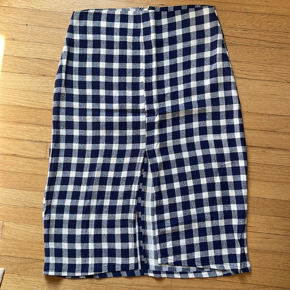 Reformation Gingham Midi Skirt